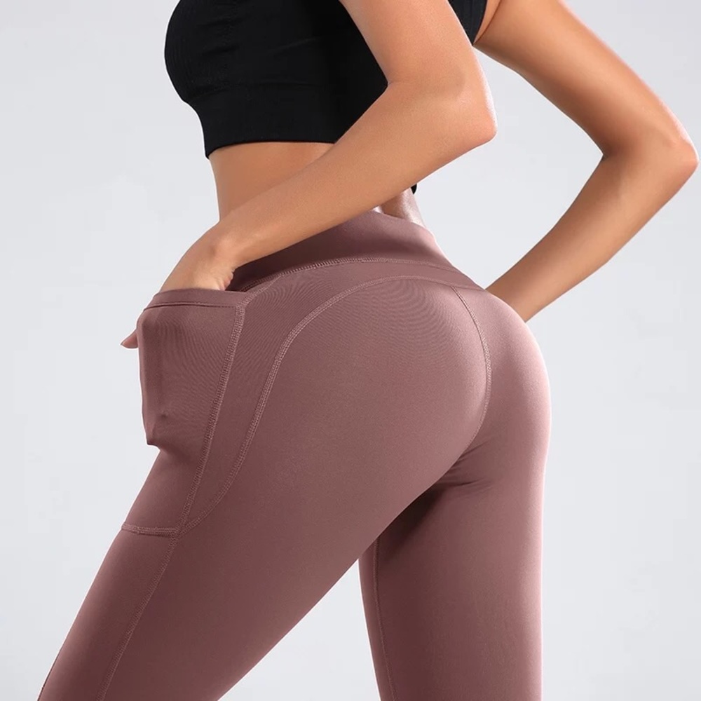 High waist yoga pants (Pink)